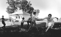 Fun and games outside the one room school house.
